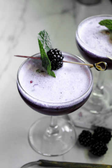 Blackberry Mint Bourbon Sour