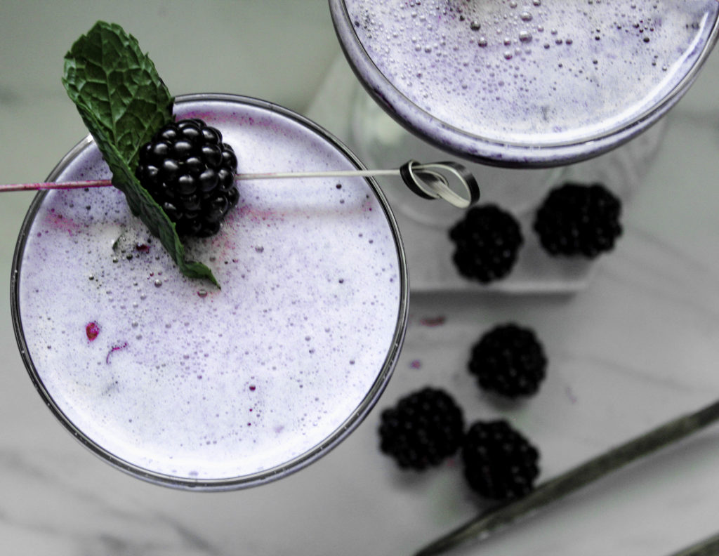 Blackberry Mint Bourbon Sour