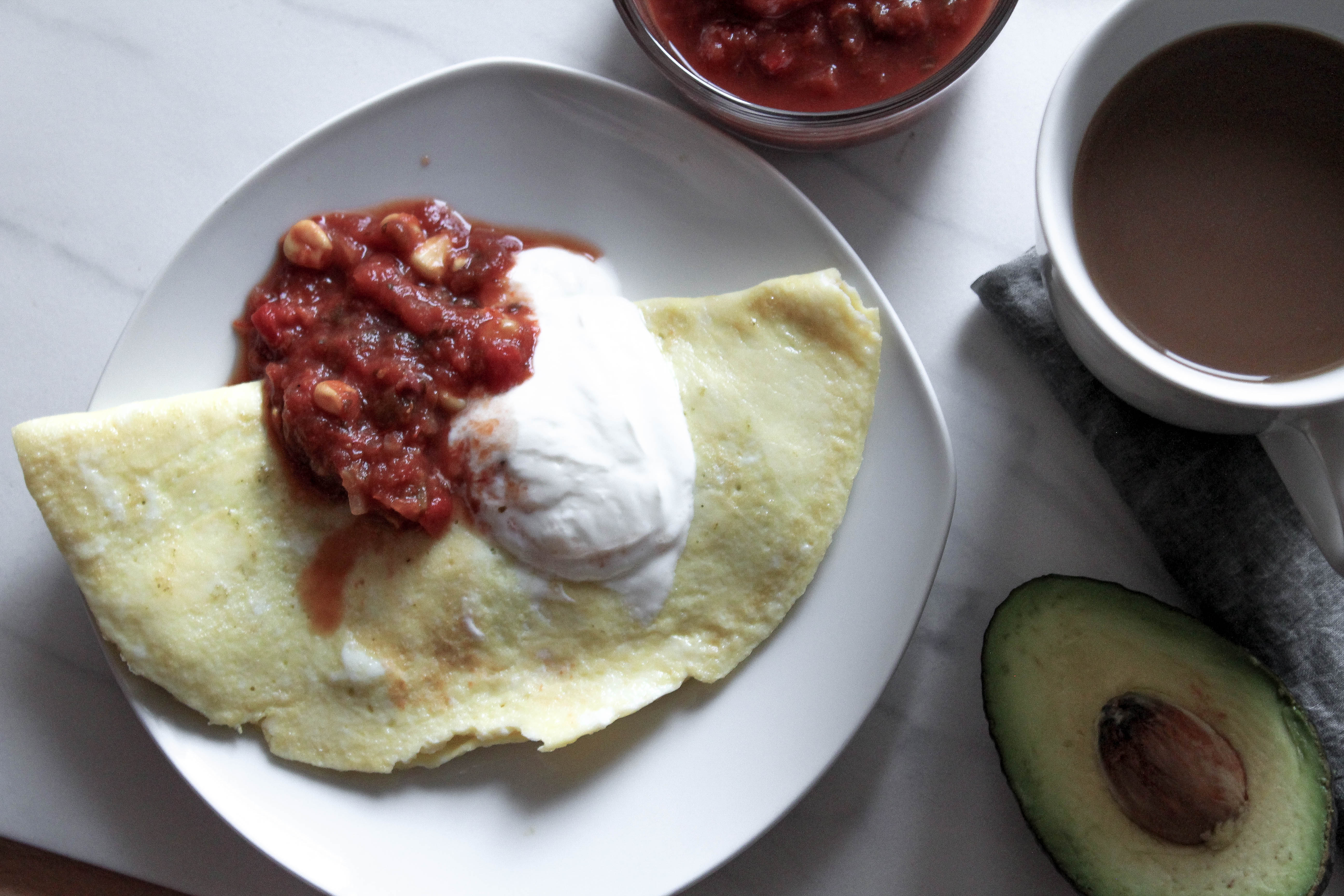 cheese free avocado omlete