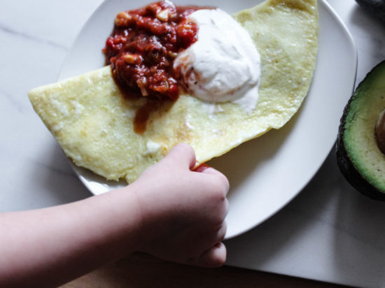 cheese free avocado omelet