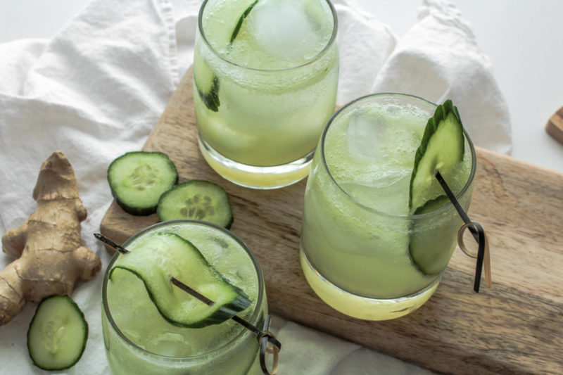 cucumber gin fizz for st. pattys day