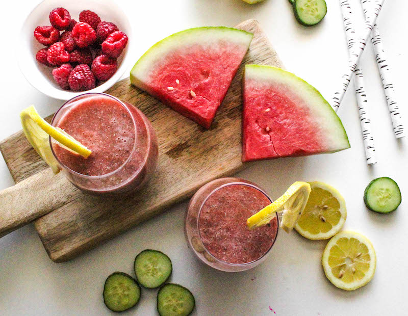 hydrating watermelon cucumber smoothie